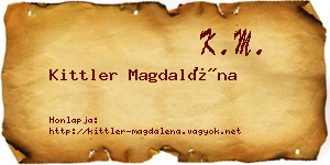 Kittler Magdaléna névjegykártya